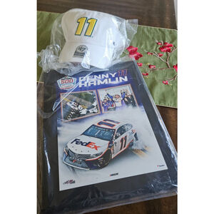 Denny Hamlin Nascar 11 Hat and Framed Photo